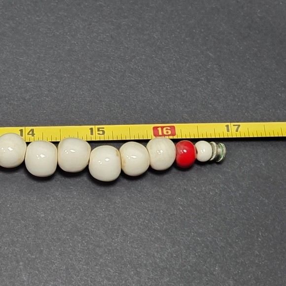 Vintage Flying Colors Strawberry Charms Necklace Ceramic Art 16.5 Inch Red White - Picture 8 of 8